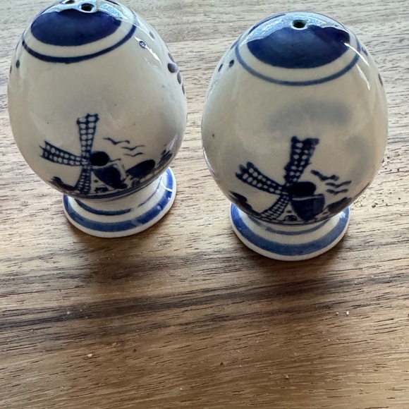 Other - Vintage Blue and White Dutch Windmill Salt and Pepper Shakers
